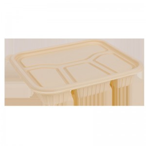 一次性餐盒玉米淀粉可降解环保批发带盖套装外卖打包轻食分格餐具